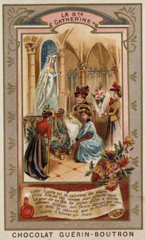 St. Catherines dag (chromolitho) af French School