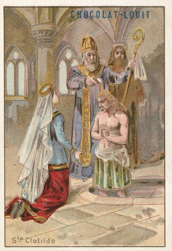 St. Clotilde, anden hustru til Clovis I, Frankernes konge af French School