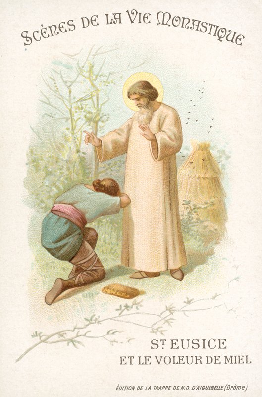 St Eusice og honningtyven (chromolitho) af French School