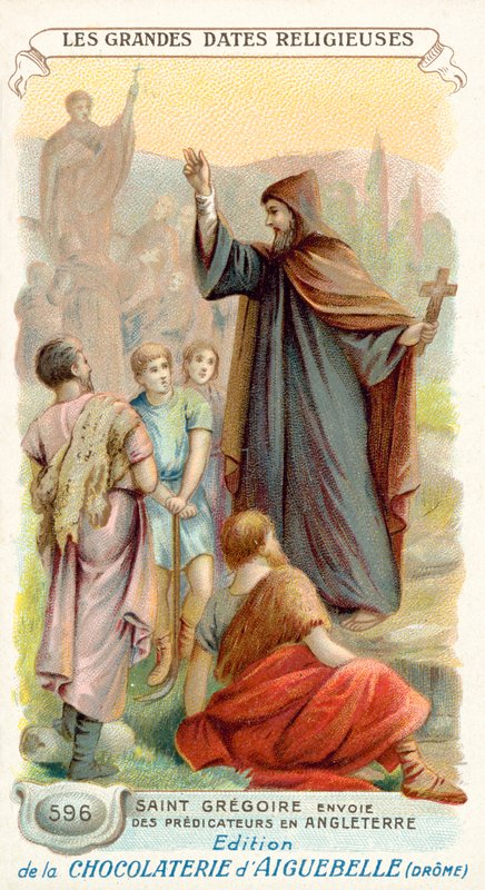 St. Gregory sender missionærer til England, 596 (chromolitho) af French School