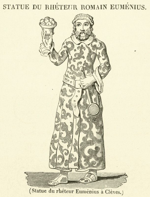 Statue du rheteur Eumenius a Cleves (kobberstik) af French School