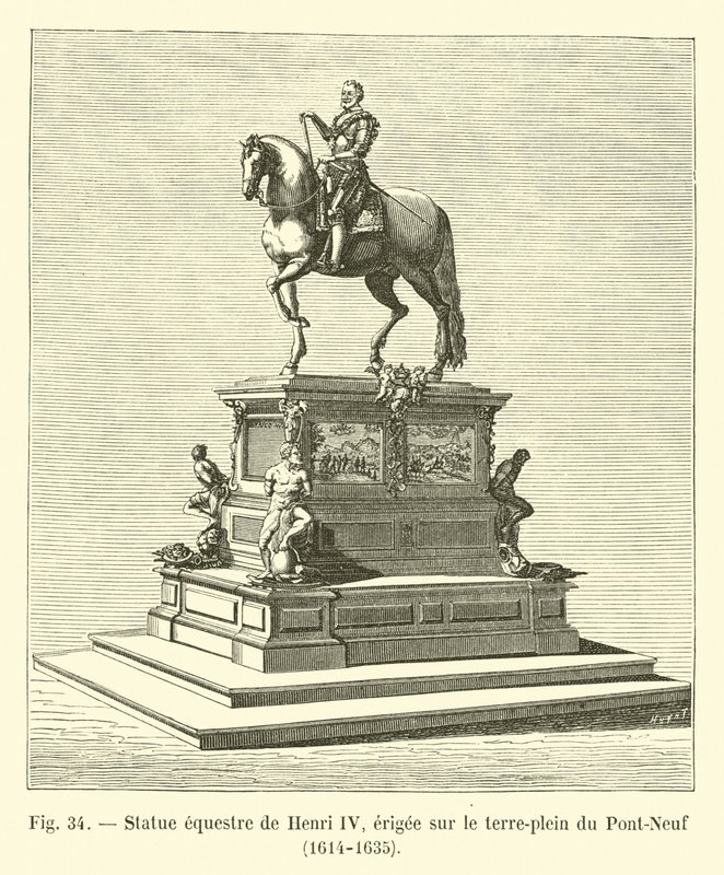 Rytterstatue af Henri IV, rejst på dæmningen af ​​Pont-Neuf, 1614-1635 af French School