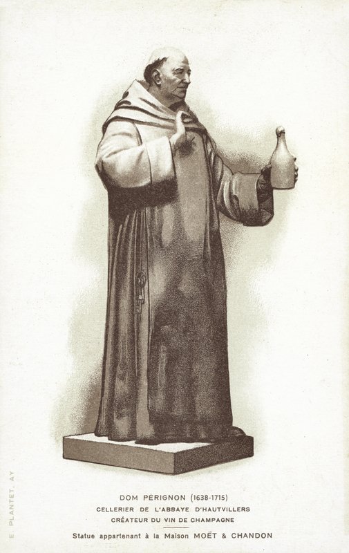 Statue af Dom Perignon af French School