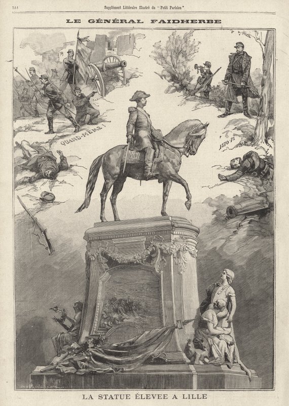 Statue af den franske general og koloniguvernør Louis Faidherbe rejst i Lille af French School