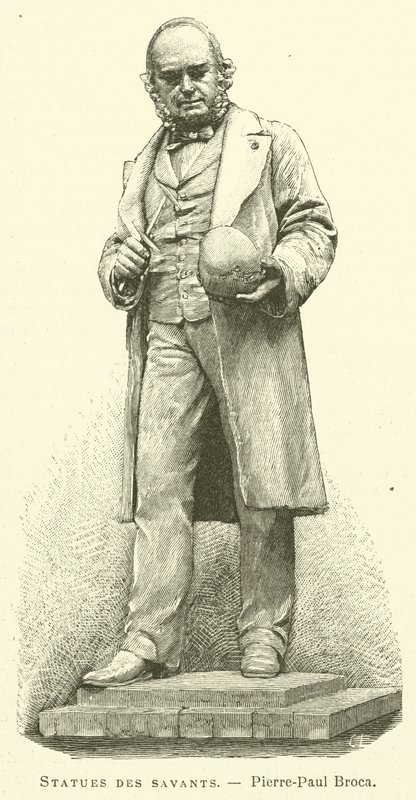 Statuer af lærde, Pierre-Paul Broca (gravering) af French School