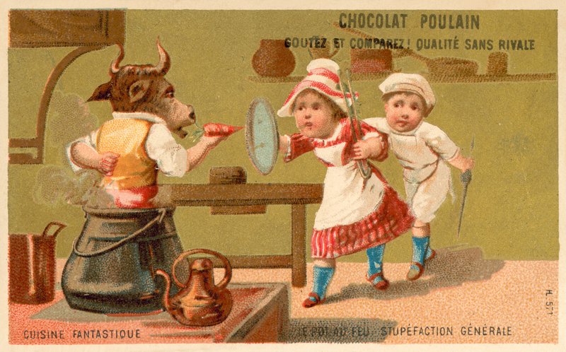 Stuvning - generel forbløffelse (chromolitho) af French School