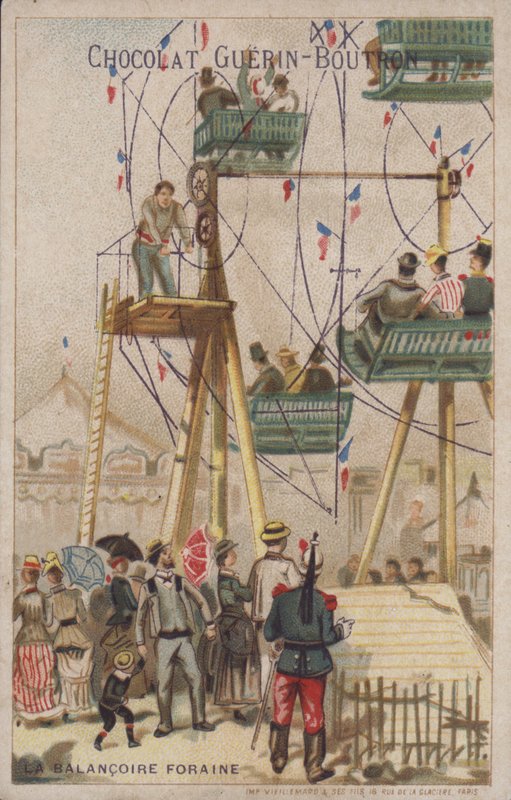 Gyngetur i et tivoli (chromolitho) af French School