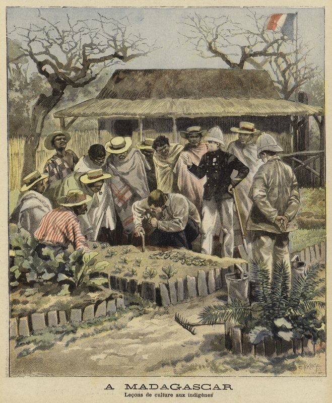 Undervisning af indfødte i landbrugsteknikker, Madagaskar, 1897 af French School