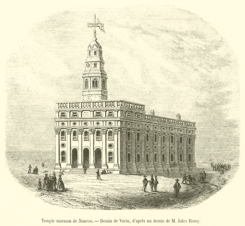 Temple mormon de Nauvoo (gravering) af French School