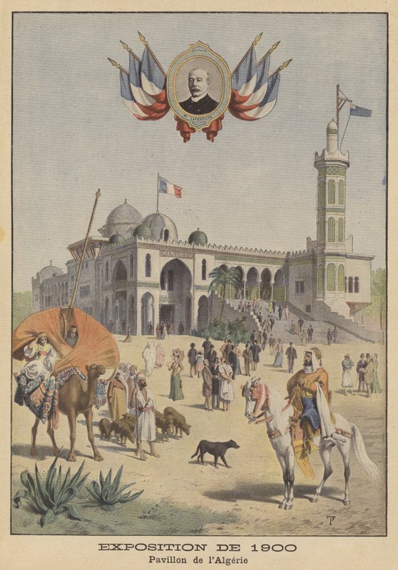 Den algeriske pavillon ved Exposition Universelle i 1900 i Paris (farve litho) af French School