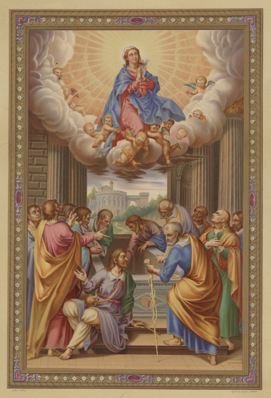 Marias himmelfart (chromolitho) af French School