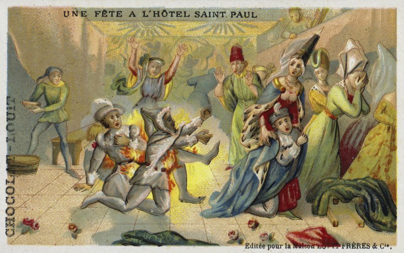The Bal des Ardents, Hotel Saint Pol, Paris, 1393 af French School