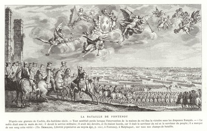 Slaget ved Fontenoy, den østrigske arvefølgekrig, 1745 af French School