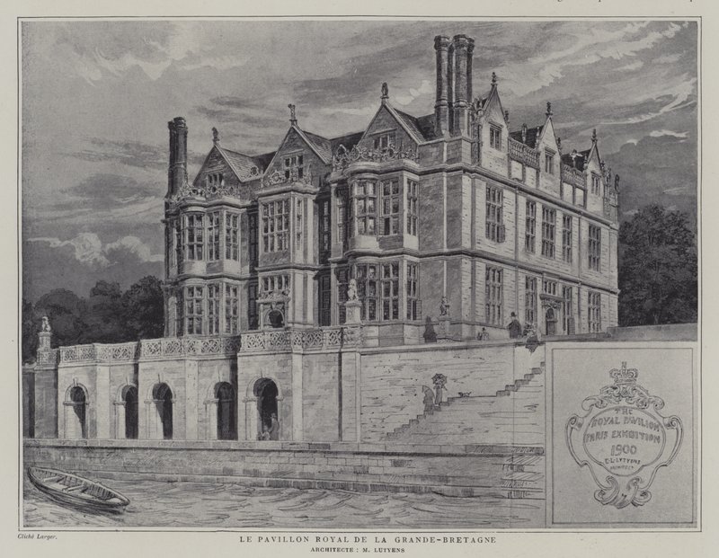 Den britiske kongelige pavillon ved Exposition Universelle 1900, Paris (litho) af French School