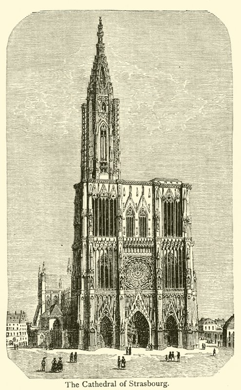 Katedralen i Strasbourg (gravering) af French School