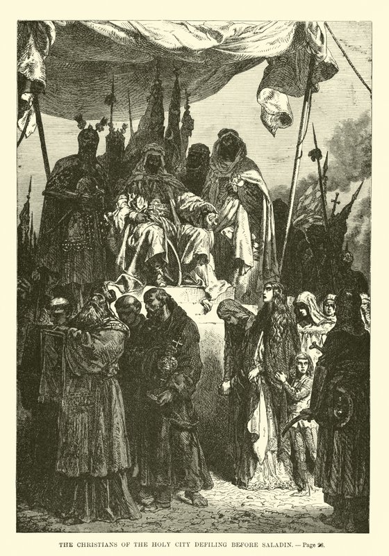 De kristne i den hellige by besmitter for Saladin af French School