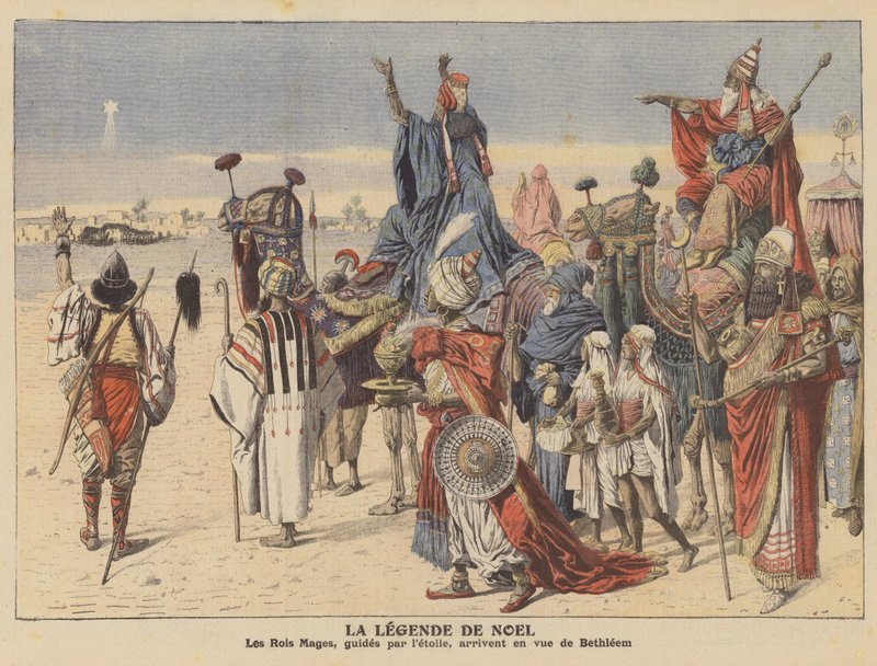 Julehistorien (farve litho) af French School