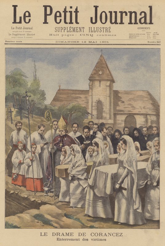 Corancez-mordene; begravelse af ofrene af French School