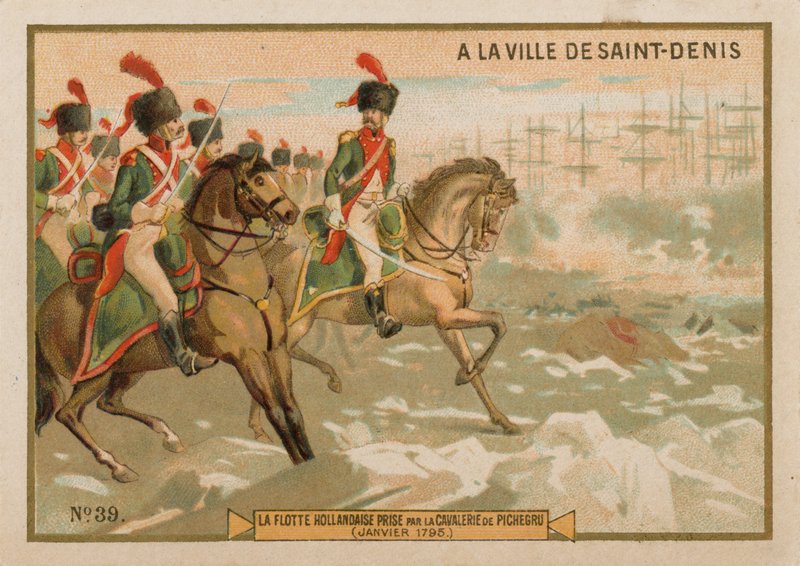 Den hollandske flåde erobret af fransk kavaleri, januar 1795 af French School