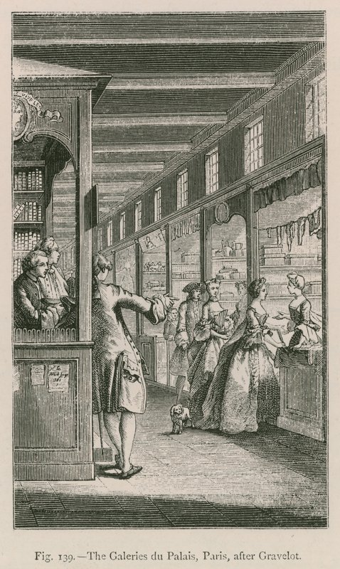 Galeries du Palais, Paris, efter Gravelot af French School