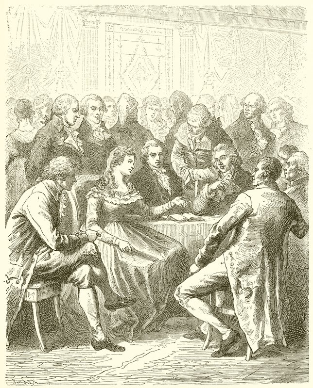 Girondinerne i hjemmet Madame Roland af French School