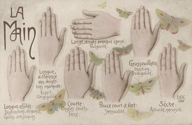 Hånden (farve litho) af French School