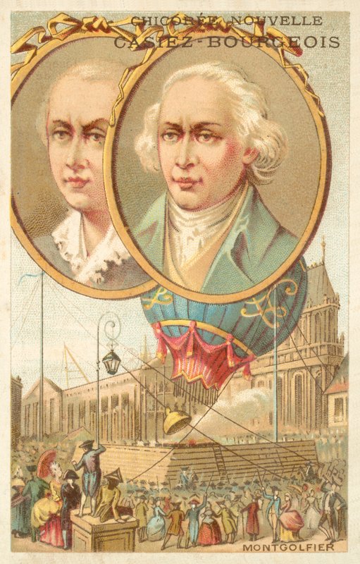 Montgolfier Brothers (chromolitho) af French School