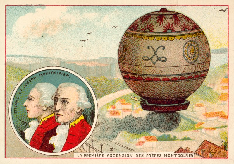 Montgolfier Brothers første ballonopstigning af French School