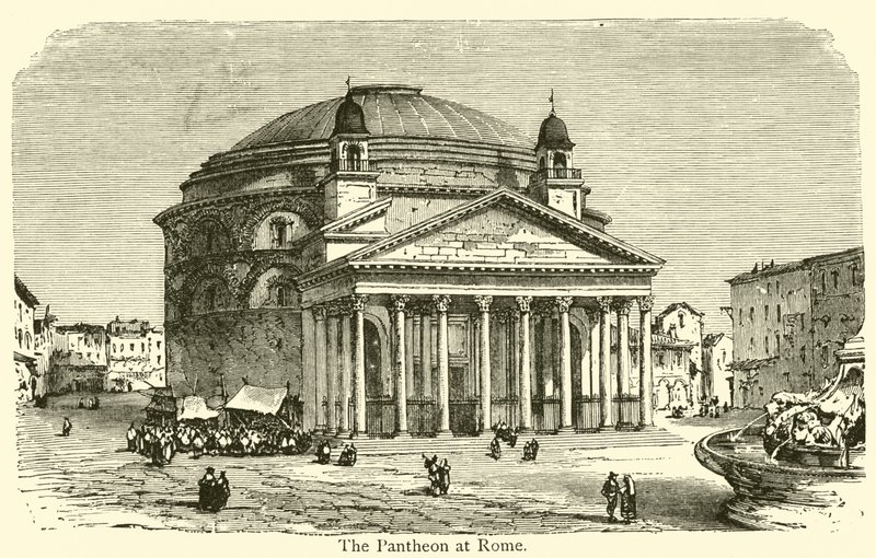 Pantheon i Rom (gravering) af French School