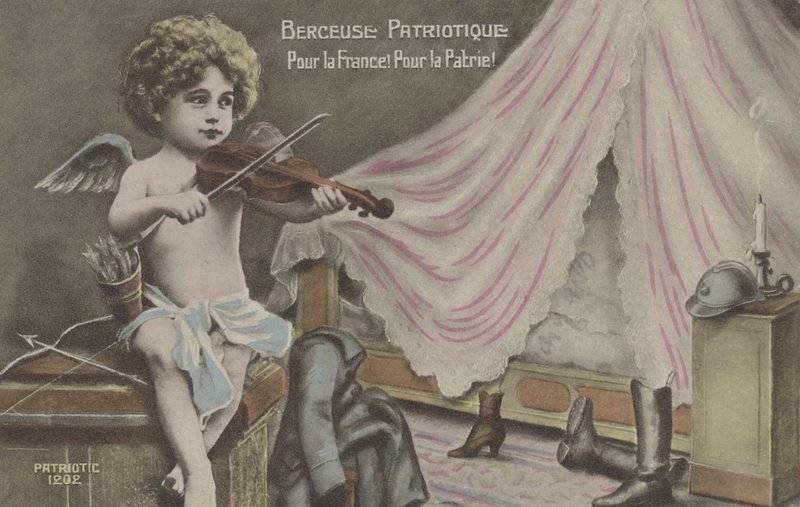 The Patriotic Lullaby (farve litho) af French School