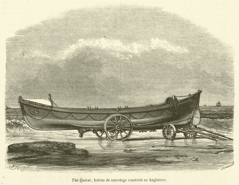 The Quiver, redningsbåd bygget i England (gravering) af French School