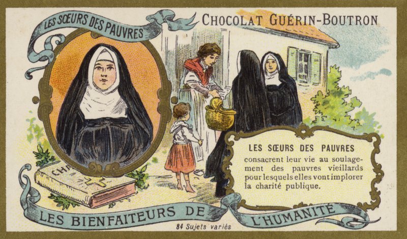 De fattiges søstre (chromolitho) af French School