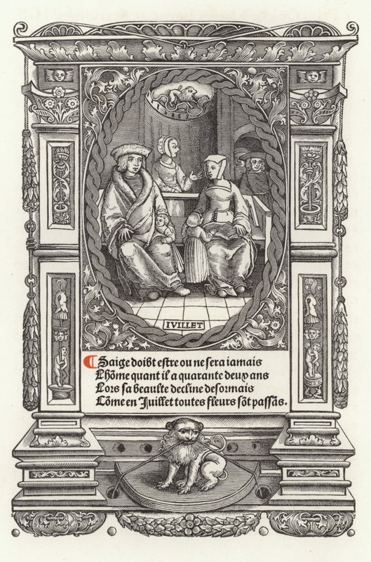 Menneskets tolv aldre: juli (litho) af French School
