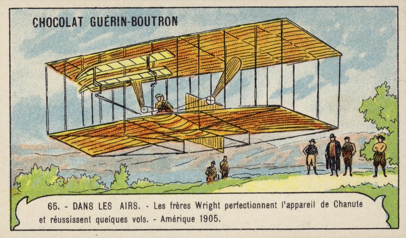 Brødrene Wright perfektionerer Octave Chanutes flyvemaskine og foretager flere vellykkede flyvninger, USA af French School