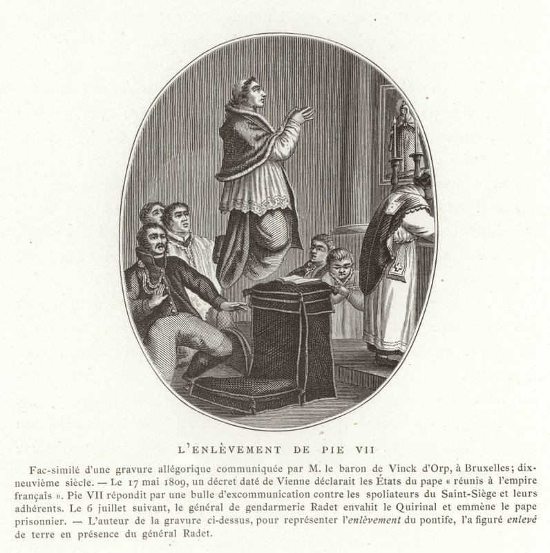 Bortførelsen af pave Pius VII, Rom, 6. juli 1809 af French School