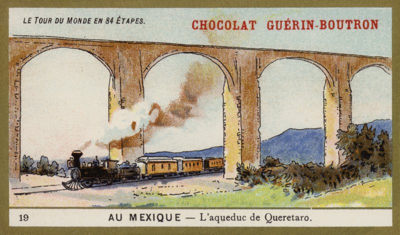Akvædukten i Queretaro, Mexico (chromolitho) af French School