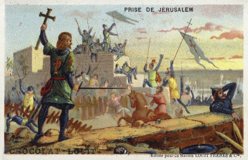 Erobringen af Jerusalem, første korstog, 1099 af French School