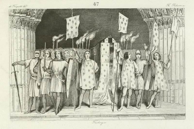 The dead infant John I proclaimed King of France, 1316  af French School