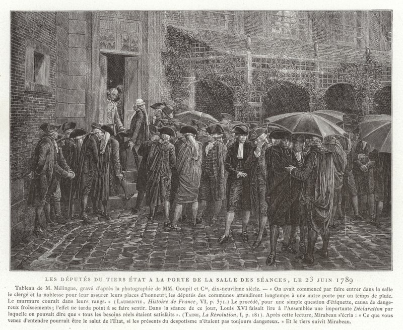 Tredjestandens deputerede ved døren til Salle des Seances, 23. juni 1789 af French School