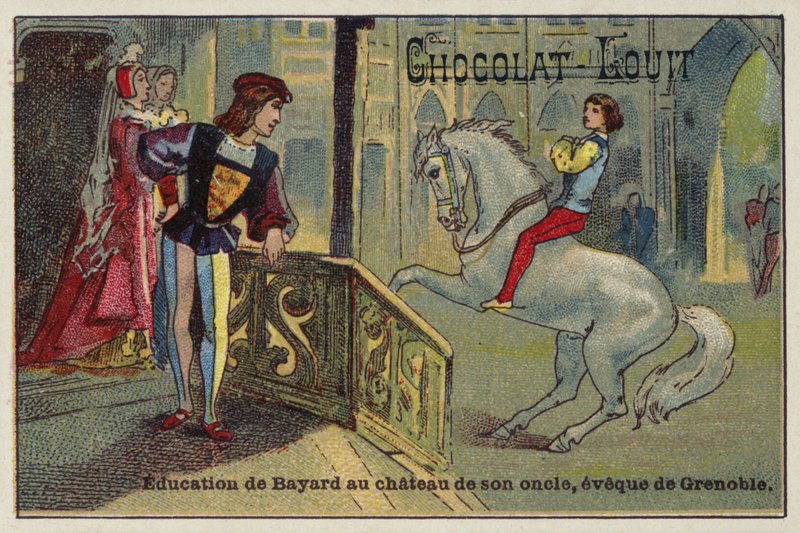 Uddannelse af Bayard på slottet af hans onkel, biskoppen af Grenoble af French School