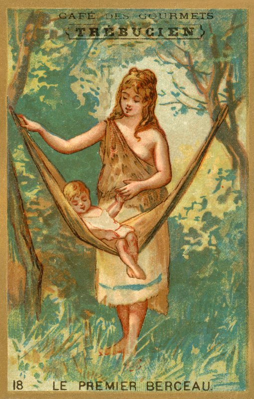 Den første vugge (chromolitho) af French School