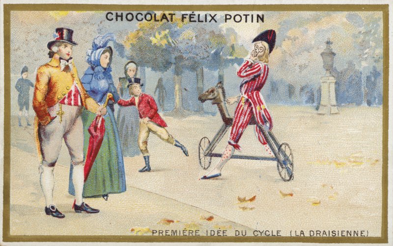 Den første idé med cyklen, La Draisienne af French School