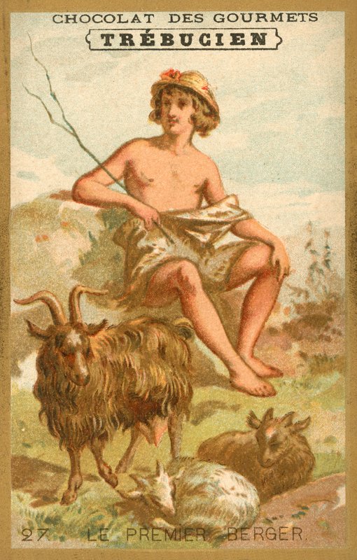 Den første hyrde (chromolitho) af French School