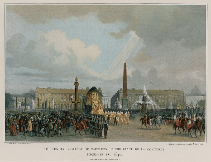Napoleons begravelseskorteg på Place de la Concorde af French School