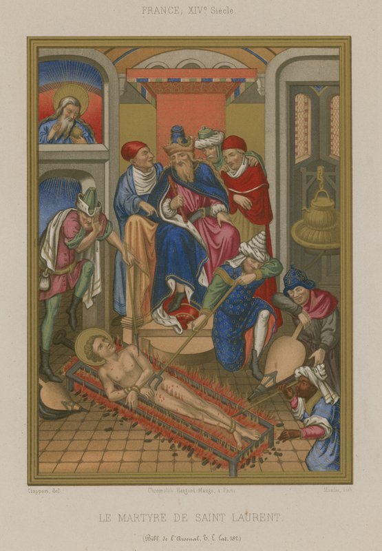 Saint Lawrences martyrium af French School