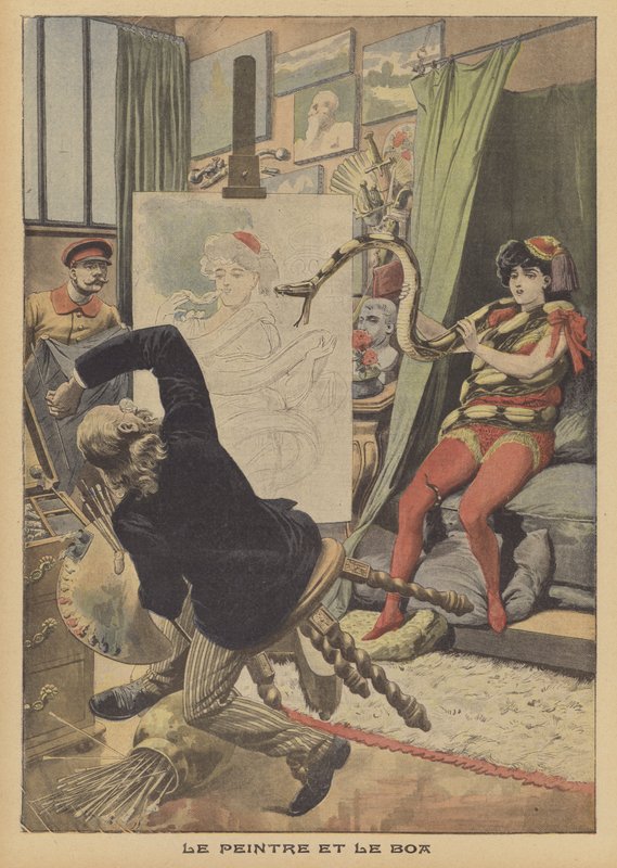 Maleren og boa constrictor (farve litho) af French School