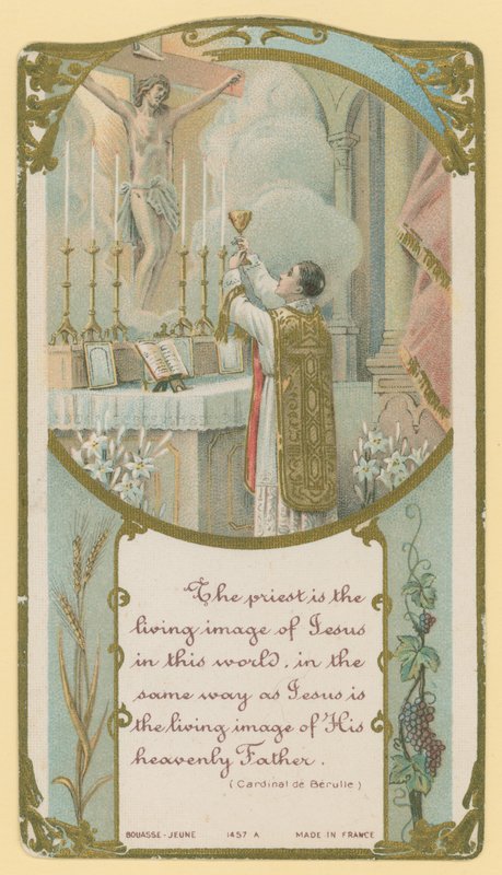 Præsten er det levende billede af Jesus i denne verden, på samme måde som Jesus er det levende billede af sin himmelske Fader af French School