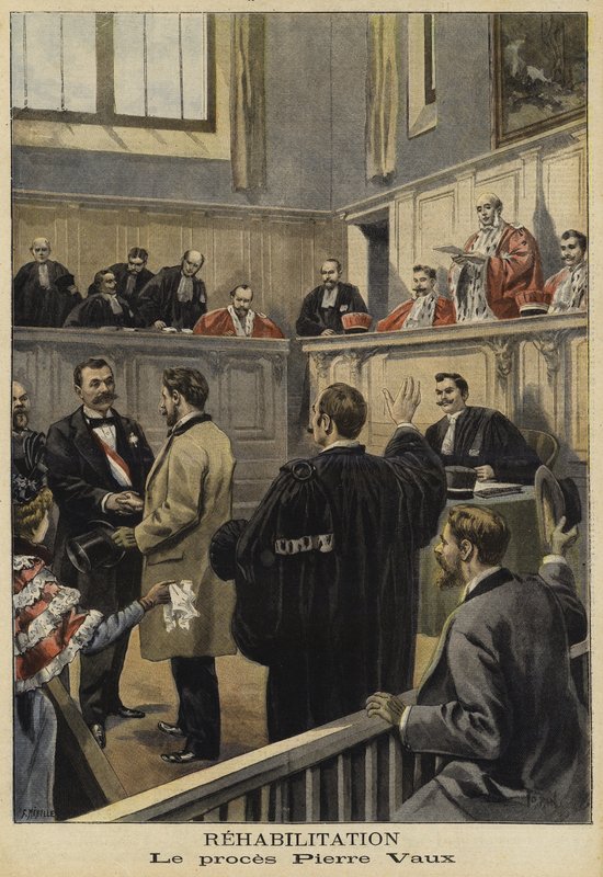 Rehabiliteringen af Pierre Vaux, Frankrig, 1897 af French School