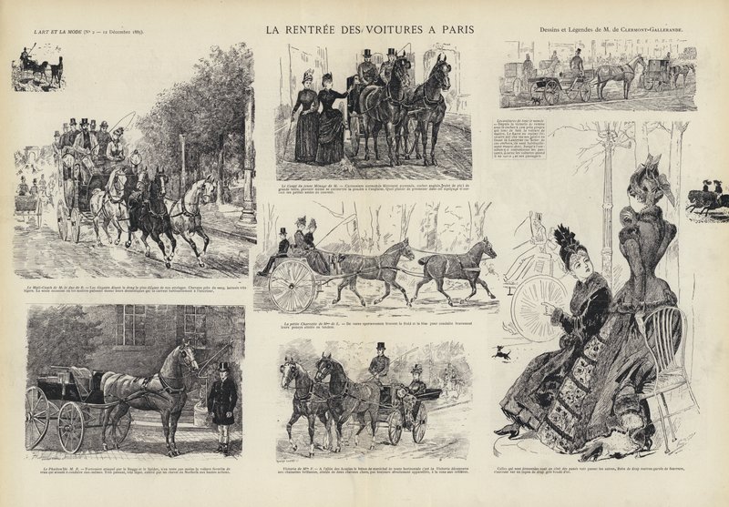 Vognenes tilbagevenden til Paris (litho) af French School