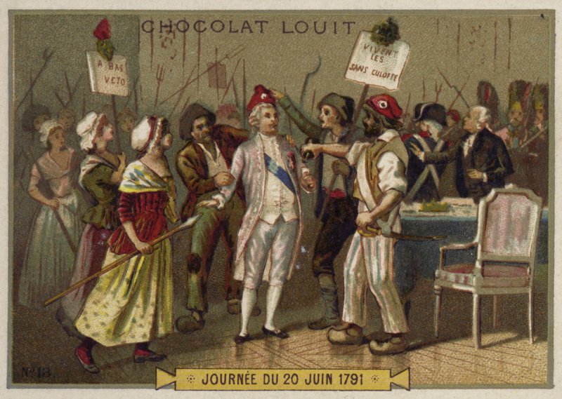 Sans-culotterne invaderer Tuileries-paladset, den franske revolution, 20. juni 1792 af French School